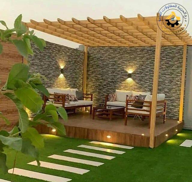تصميم مظلات حدائق منزلية جدة حي المرجان | تحويل حديقتك الى جلسه فاخرة